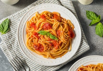 Italian Spaghetti al Pomodoro Pasta with Tomato and Basil